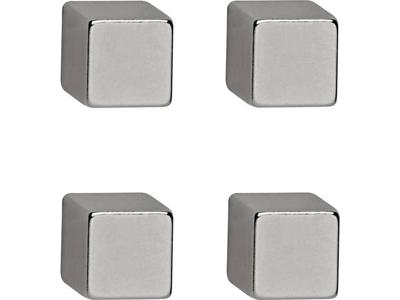 Maul Neodymium magneet (b x h x d) 10 x 10 x 10 mm Dobbelsteen Zilver 4 stuk(s) 6169296