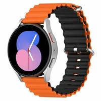 By Qubix - Ocean Style bandje - Oranje/zwart - Compatible met Xiaomi Redmi Watch 5 Active/Redmi Watch 5 Lite - Compatible Xiaomi bandje