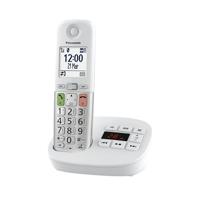 Panasonic KX-TGU430EXW Digitale draadloze telefoon met antwoordapparaat, versterkt volume, basiseenheid en 1 hoofdtelefoon, lcd-display, zaklamp, compatibel met hoofdtelefoon, wit en zilver