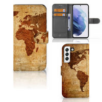 Samsung Galaxy S22 Flip Cover Wereldkaart - thumbnail