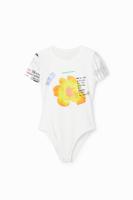 Geribde body met prints - WHITE - L - thumbnail