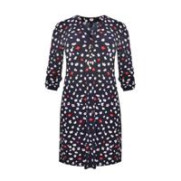 Yoek gebloemde jurk MILOU donkerblauw/wit/rood