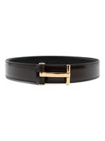 TOM FORD ceinture en cuir à boucle T - Noir