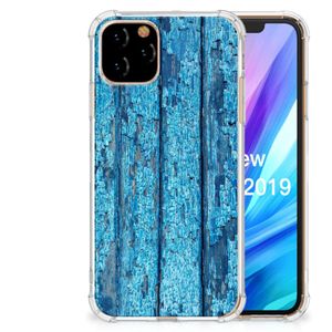 Apple iPhone 11 Pro Stevig Telefoonhoesje Wood Blue