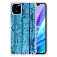 Apple iPhone 11 Pro Stevig Telefoonhoesje Wood Blue