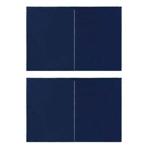 Tentwanden met ritssluiting PE blauw 2 st