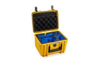 B&W Outdoor transportkoffer voor DJI Mini 4 Pro drone en Fly More Combo - type 2000 geel - waterdicht volgens IP67 certificering, stofdicht, onbreekbaar en onverwoestbaar