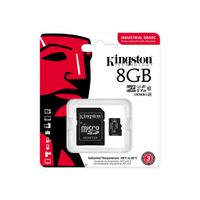 Kingston Technology Industrial flashgeheugen 8 GB MicroSDHC UHS-I Klasse 10 - thumbnail