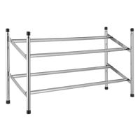 Stapelbaar aluminium schoenenrek uitschuifbaar 2-laags 62 tot 117 x 23 x 36 cm   -