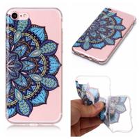 Softcase mandala bloem blauw hoes iPhone SE (2022 / 2020) / 8 / 7 / 6(s)