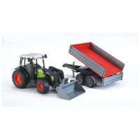 Bruder 2112 Claas Nectis 267 F met Voorlader + Aanhanger 65,5x12,9x15 cm - thumbnail