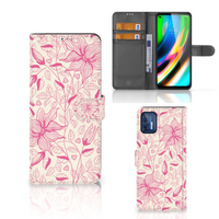 Motorola Moto G9 Plus Hoesje Pink Flowers