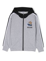 Moschino Kids hoodie zippé à patch Teddy Bear - Gris