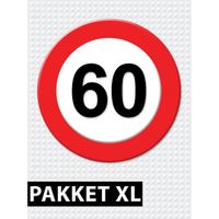 60 jarige verkeerbord decoratie pakket XL - thumbnail