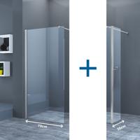 Inloopdouche Eco Nano met Zijwand 70x200cm 30x200cm Antikalk Helder Glas Chroom Profiel 8mm Veilighedsglas Easy Clean