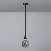 Plafondlamp met e27 fitting zwart met strijkijzersnoer - thumbnail