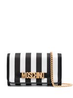 Moschino portefeuille rayé à plaque logo - Noir