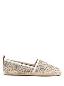 Tory Burch espadrilles à motif monogrammé - Tons neutres