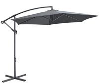 ACAZA Parasol - duurzame Zweefparasol Ø300 cm – Kantelbaar - 3 meter doorsnede - Grijs