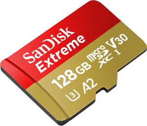 SanDisk Extreme microSDXC-kaart 128 GB Class 10, UHS-I, v30 Video Speed Class Schokbestendig, Waterdicht