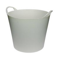 Flexibele emmer/wasmand/kuip wit 20 liter - Wasmanden