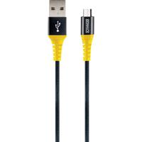 Schwaiger USB-kabel USB 2.0 USB-A stekker, USB-micro-B stekker 1.20 m Zwart, Geel Scheurbestendig WKUM10511