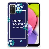 Samsung Galaxy A03S Silicone-hoesje Flowers Blue DTMP - thumbnail