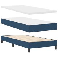 vidaXL Boxspringbed met matras - Blauw, 90 x 190 cm, stof.