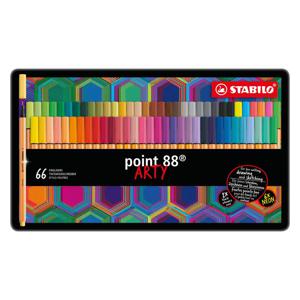 Stabilo Point 88 ARTY Metalen Doos Fineliners, 66st.