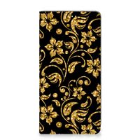 Samsung Galaxy S23 Smart Cover Gouden Bloemen