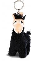 Nici sleutelhanger Lama Lorenzo junior 10 cm pluche zwart