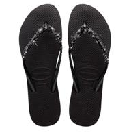 Havaianas Havaianas - Slim Glitter II | Black/Blac Zwart Rubber Teenslippers Dames