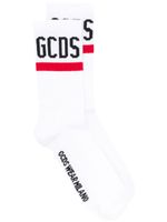 GCDS chaussettes nervurées à logo - Blanc - thumbnail