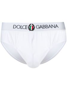 Dolce & Gabbana slip à bande élastiquée à logo - Blanc