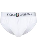 Dolce & Gabbana slip à bande élastiquée à logo - Blanc - thumbnail