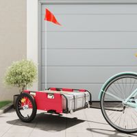 Fietstrailer oxford stof en ijzer rood - thumbnail