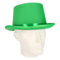 Verkleed hoge hoed - groen - voor volwassenen - carnaval kleuren thema accessoires