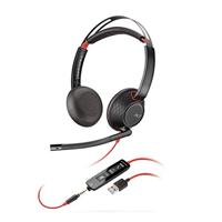 POLY Blackwire 5220 Headset Bedraad Hoofdband Oproepen/muziek USB Type-A Zwart, Rood