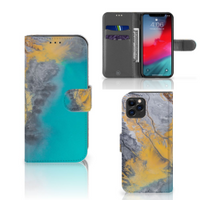 Apple iPhone 11 Pro Bookcase Marble Blue Gold - thumbnail