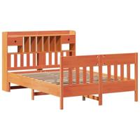 vidaXL Bedframe zonder matras massief grenenhout wasbruin 150x200 cm, bed, bed ombouw, twijfelaar bed, bedbodem, slaapkamermeubel, 2 persoonsbed