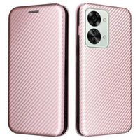 OnePlus Nord 2T Flip Case - Koolstofvezel - Rose Goud