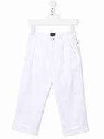 Fay Kids pantalon à logo brodé - Blanc