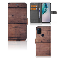 OnePlus Nord N10 Book Style Case Old Wood