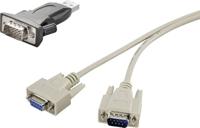 Renkforce USB 2.0, Serieel Aansluitkabel [1x USB-A 2.0 stekker - 1x D-sub stekker 9-polig] 1.00 m Vergulde steekcontact