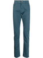 Corneliani pantalon fuselé à taille haute - Bleu