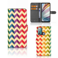 Motorola Moto G60 Telefoon Hoesje Zigzag Multi Color