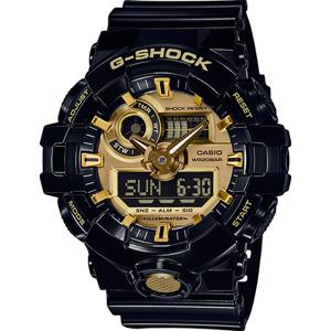 Casio GA-710GB-1AER Horloge Kwarts (l x b x h) 57.5 x 53.4 x 18.4 mm Zwart Materiaal (behuizing): Hars Materiaal (armband): Hars