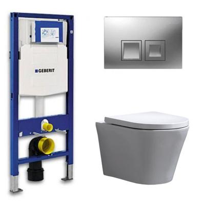 Geberit Toiletset Saturna Rimfree Softclose Toiletbril Delta 50 Mat Chroom