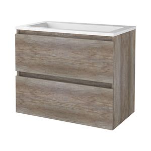 Badmeubelset Aquasplash Salt 80x46 cm Greeploos 2 Lades Met Wastafel Acryl 1 Kraangat Scotch Oak Aquasplash