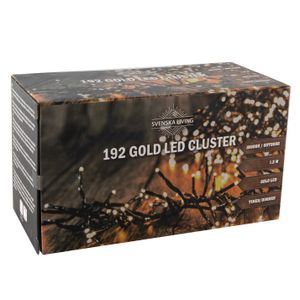 Clusterverlichting goud buiten 192 lampjes 120 cm inclusief timer en dimmer   -